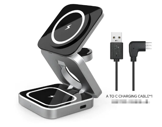3 In 1 Foldable Magnetic Wireless Charger Stand