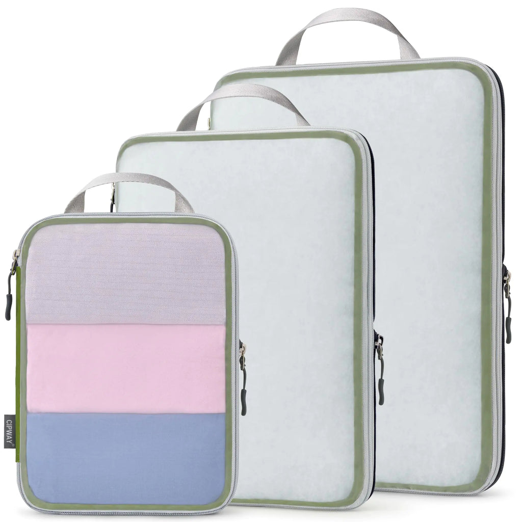 Cipway Mesh Compression Packing Cubes (3 Pcs Green）